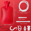 Enema Bag 2L Home Enema Kit with 2 Enema Tips,60 inch Long Silicone Hose, Controlable Water Flow Valve, Hot-Water Bottle for Colon Cleansing