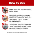Tomcat Glue Traps Mouse Size with Eugenol for Enhanced Stickiness, 6 Traps | Sticky Pads For Mice, Cockroaches, and Spiders 1-Pack 6 Mouse Glue Traps