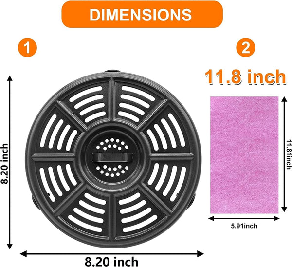 Air Fryer Replacement Parts Crisper Plate for Ninja Air Fryers Foodi, 8.2 inch 4QT Premium Round air Fryer Tray Grill Pan Plate Accessories with