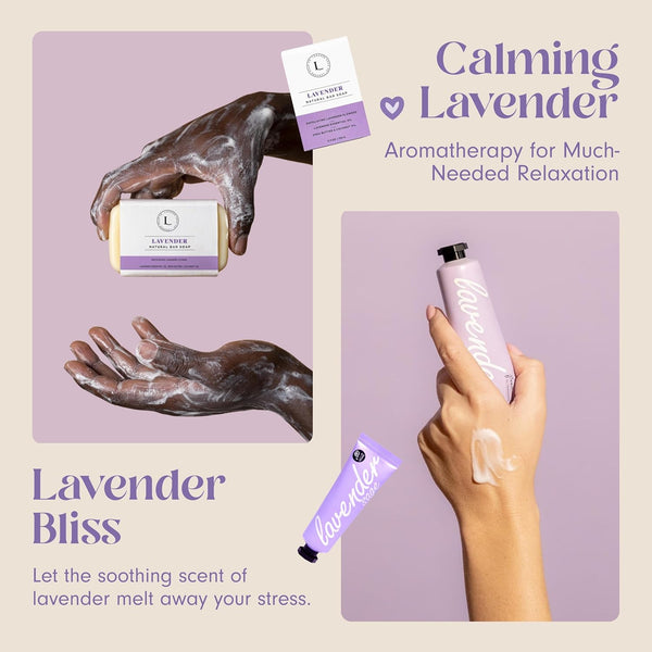 Unboxme Lavender Spa Gift Set - Relaxation Gifts for Women with Candle & Bath Bombs - Perfect Self-Care Gift for Women, Birthdays, Christmas, Get
