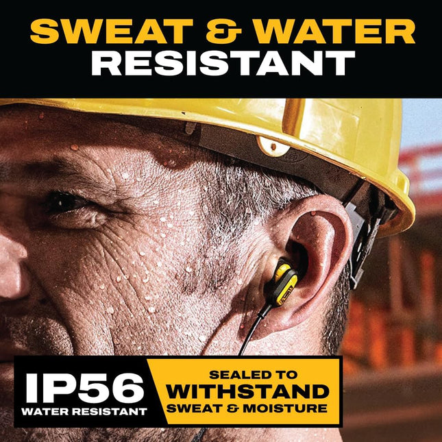 DEWALT Heavy Duty Neckband Bluetooth Earbuds, Wireless Bluetooth 5.2 Headphones W/Microphone, Lightweight Comfort, IP56 