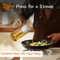 TrendPlain 16oz/470ml Glass Olive Oil Sprayer for Cooking – 2 in 1 Olive Oil Dispenser Bottle for Kitchen Gadgets and Air Fryer Accessories,