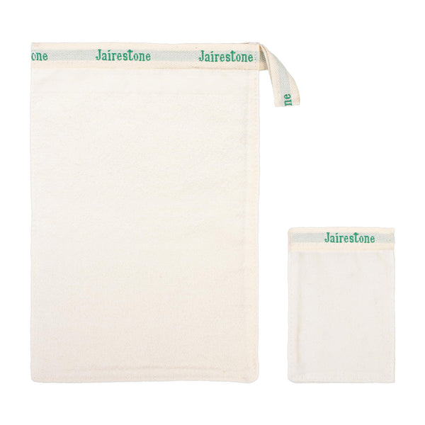 Jairestone Exfoliating Shower Mitt Set of 2 — Turkish Hammam Kese Body Scrubber & Face Exfoliator — 100% Natural Viscose, No Plastic — Lifts Away