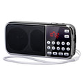 PRUNUS J189 Mini Bluetooth AM FM Radio, TF Card/USB/AUX Playback with Bass | Rechargeable, LED Flashlight, Dual Speaker Heavy Bass, Pocket Size,