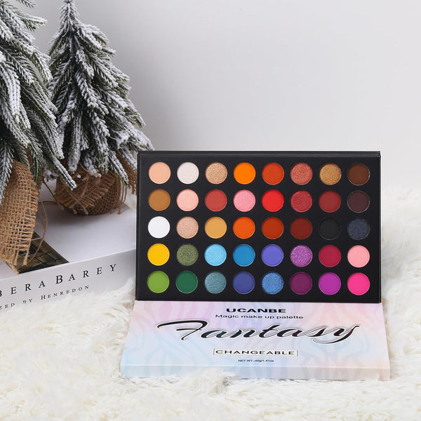 Highly Pigmented Eye Makeup Palette, Matte Shimmer Metallic Eyeshadow Pallet Long Lasting Blendable Natural Colors Make up Eye Shadows Cosmetics