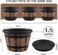 Quarut 3 Pack 10 inch Plant Pots with Drainage Holes & Saucer 10 inches