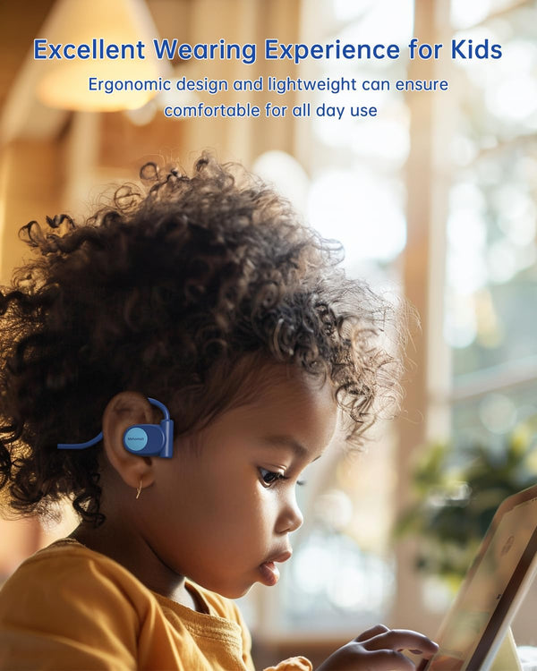 Kid Headphones for School, Air Conduction Open Ear Headphones, 3.5mm Jack Wired Cord, Ultra-Comfort, Ergonomic and Lightweight Design Perfect for