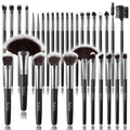 Makeup Brush Set, SOLVE 32 Pieces Professional Makeup Brushes Wooden Handle Cosmetics Brushes Foundation Concealer Powder Face Eye Make up Brushes