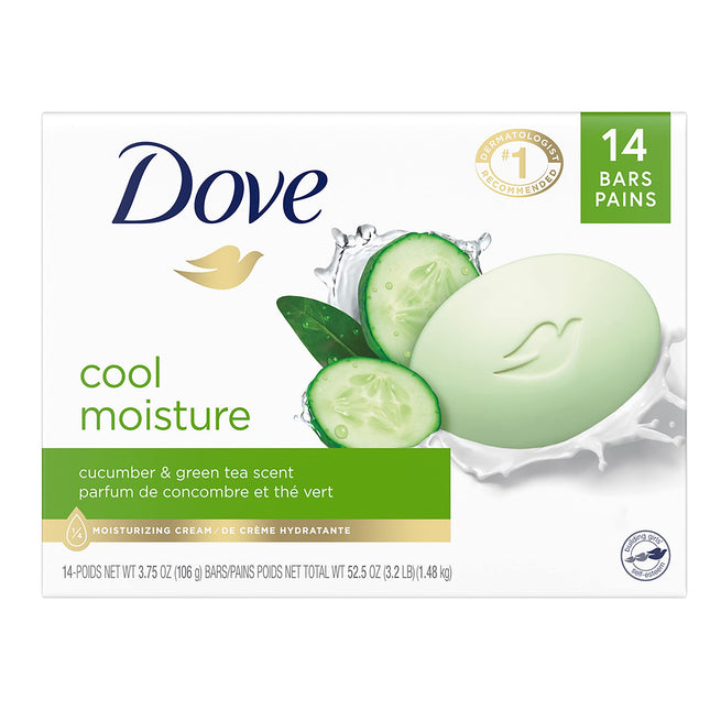 Dove Skin Care Beauty Bar for Softer Skin Cucumber and Green Tea More Moisturizi
