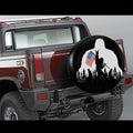 Bigfoot American Flag Camping Spare Tire Cover Wheel Protectors Weatherproof Wheel Covers Universal Fit for Trailer Rv SUV Truck Camper Travel
