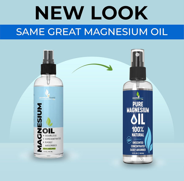 Pure Magnesium Oil Spray 12Oz - Topical Magnesium Spray for Sleep Extra Strength - Less Sting - Less Itch - 100% Natural and Organic Oil - Made in USA
