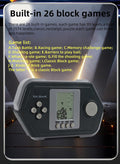 Retro Block Game Console Cool Shape 26 Brick Games Silicone Button Powered by 2*AAA Batteries Speed/Difficulty Can Be Adjusted Handheld Game Toy
