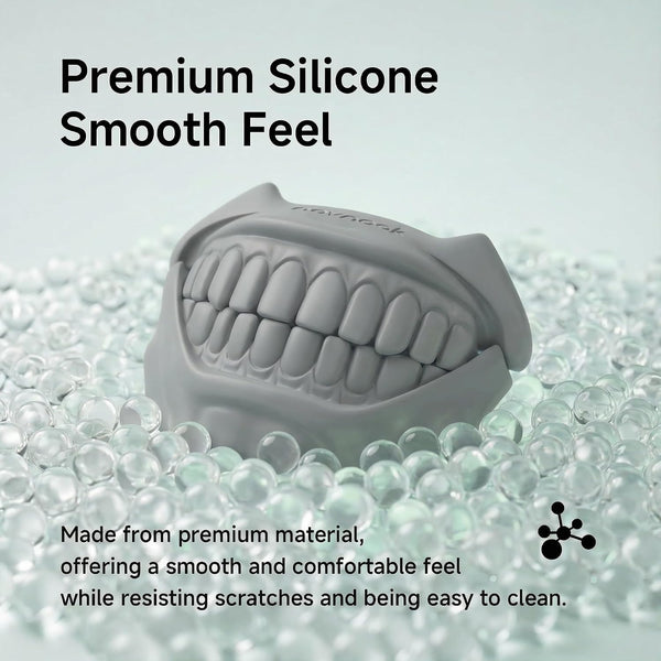 for AirPods 4 Case, Cool Teeth Design AirPods 4 Cover, Cute Funny Shockproof Protective Silicone Cases for Men Boys（Gray） AirPods 4 Case Gray