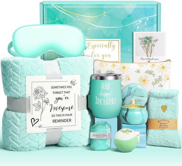 Wasocol Happy Birthday Gifts for Women Mom Grandma Wife Best Friend Sister Her, Unique Relaxing Self Care Package Spa Gift Baskets for Women Ocean