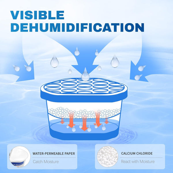 Vacplus Moisture Absorbers 6 Pack, 10.5 Oz Portable Humidity Absorber Boxes for Your Bathroom, Closet & Car, Dehumidifier with Fragrance Free,