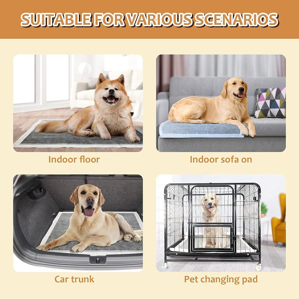 Charcoal Puppy Pads with Adhesive Tape, Dog Pee Pads Extra Large 28" x 34" - 30 Count, Potty Pads for Dogs for Odor-Control & Leakproof,