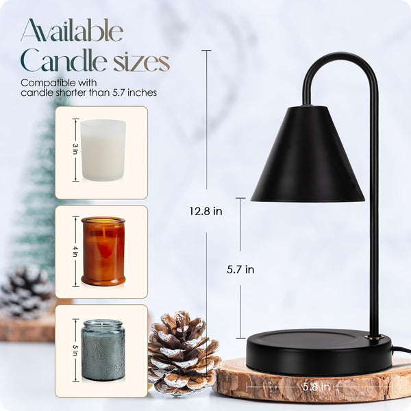 Candle Warmer Lamp,Electric Candle Warmer with Dimmable Light,Scented Wax Melter,No Smoke,Compatible with Various Jar,With 2 Light Bulbs,Home