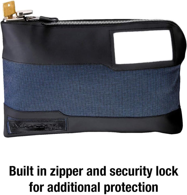 Master Lock Money Bag with Key Lock and Zipper for Cash, 11-1/2 in. Long Locking Portable Travel Money Pouch Protects Passports, Valuables, 7120D,