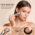 DUcare Foundation Contour Blush Conceal Brush Set, 3PCS Angled Synthetic Kabuki Brush for Blending Setting Buffing with Liquid, Cream and Powder