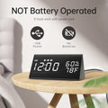 Digital Alarm Clock, with Wooden Electronic LED Time Display, 3 Alarm Settings, Humidity & Temperature Detect, Wood Made Electric Clocks for