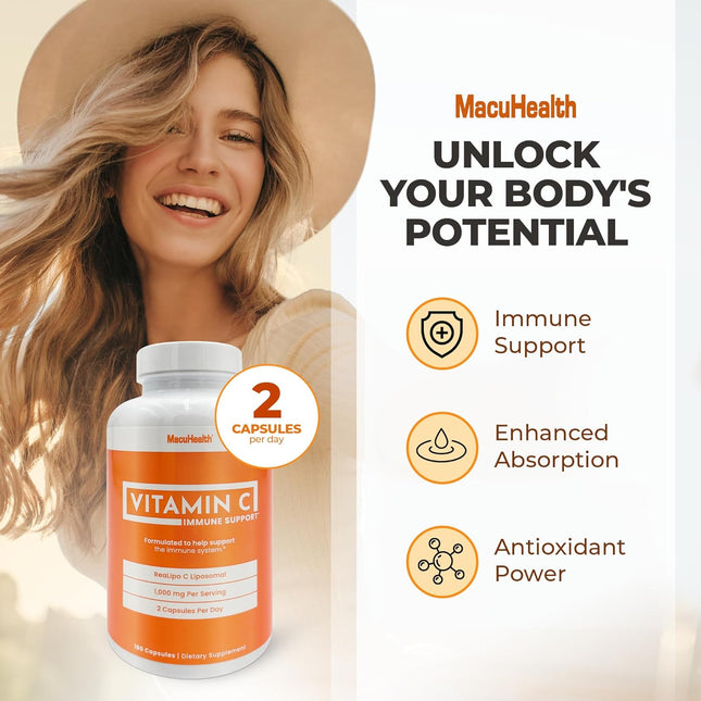 Macuhealth Liposomal Vitamin C 1000MG per Serving - High Bioavailablity Vitamin 