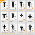 GOOACC 240PCS Bumper Retainer Clips Car Plastic Rivets Fasteners Push Retainer Kit 12 Popular Sizes Auto Push Pin Rivets Set -Door Trim Panel