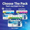 Sparkle Pick-A-Size Paper Towels, 6 Double Rolls (660 Sheets Total) - Strong 2-Ply Towels for Kitchen Cleanup and Everyday Messes 6 Double Rolls