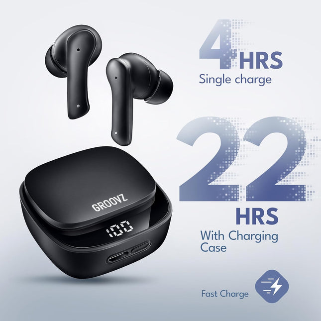 True Wireless Earbuds with Charging Case - Designed and Engineered in the USA - Ipx4 Water Resistant Bluetooth Earbuds C