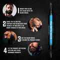 Viking Revolution Beard Pen (2 Pack) - Black Beard Pencil Filler for Men Lapiz para Barba de Hombre - Beard Filler for Men Waterproof Beard