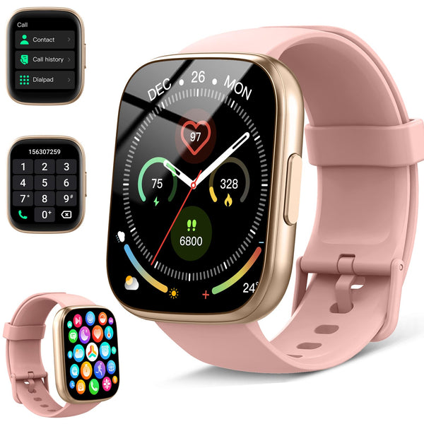 Smart Watch for Women, 1.95" HD Touchscreen Fitness Tracker with Bluetooth Calling, Fitness Watch with 110+ Sports Modes/Heart Rate/Sleep Monitor,