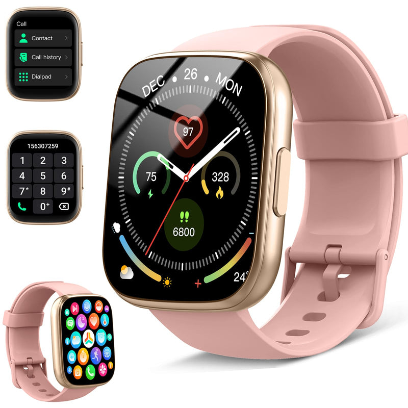 Smart Watch for Women, 1.95" HD Touchscreen Fitness Tracker with Bluetooth Calling, Fitness Watch with 110+ Sports Modes/Heart Rate/Sleep Monitor,