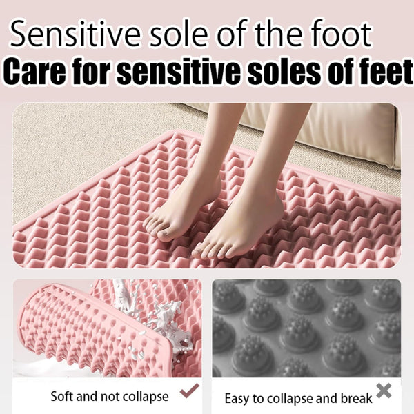 Lmljoo Silicone Cushion Portable Foot Reflexology Pad Foldable Foot Massage Mat Pressure Point Massage Mat Anti-Fatigue Standing Desk Standing Pad