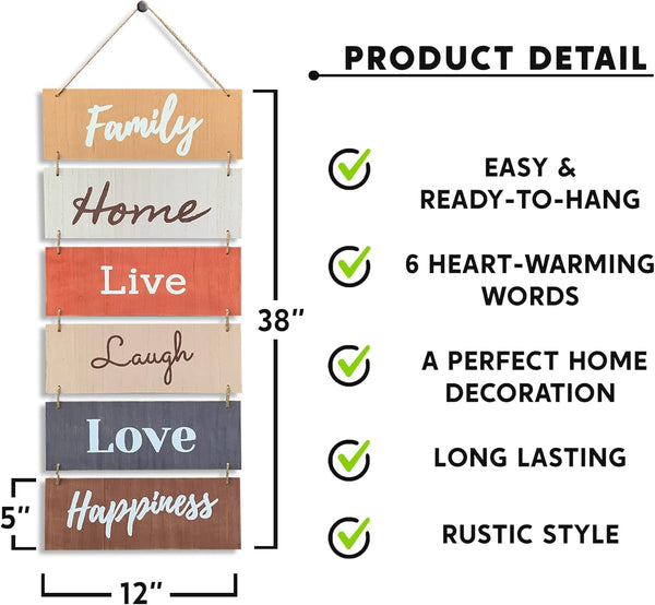 Hanging Wall DÃÂ©cor Sign - Welcome Vertical Wall Art Decorations, Rustic Home Accessories for Living Room, Bedroom, Family, Dining, and Kitchen,