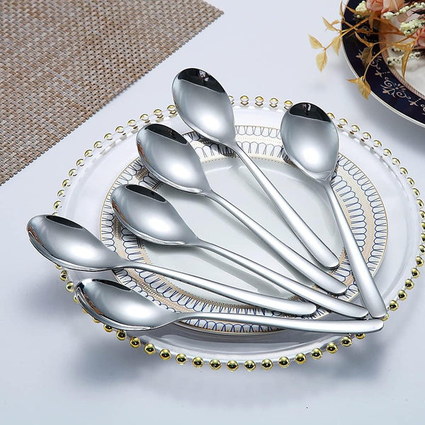 Dinner Spoons 6 Piece, 8.1'' Stainless Steel Tablespoons, Soup Spoons, Dessert Spoons, Spoons Silverware for Home, Kitchen or Restauran,Dishwasher