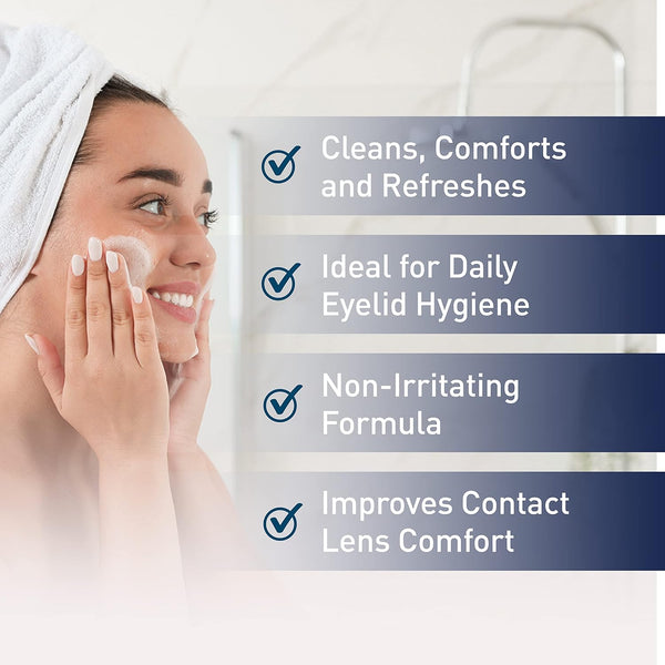 Ocusoft Lid Scrub Original Foaming Eyelid Cleanser - Mild Instant Foaming Eyelid & Eyelash Cleanser - Daily Eyelid Wash to Remove Oil, Dust,