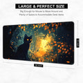 Desk Pad, Large Gaming Mouse Pad, 32" x 16", Dark Cat | XXXL Extended Waterproof Desk Mat, Non-Slip Rubber Base, Stitched Edges, Desktop Decor for