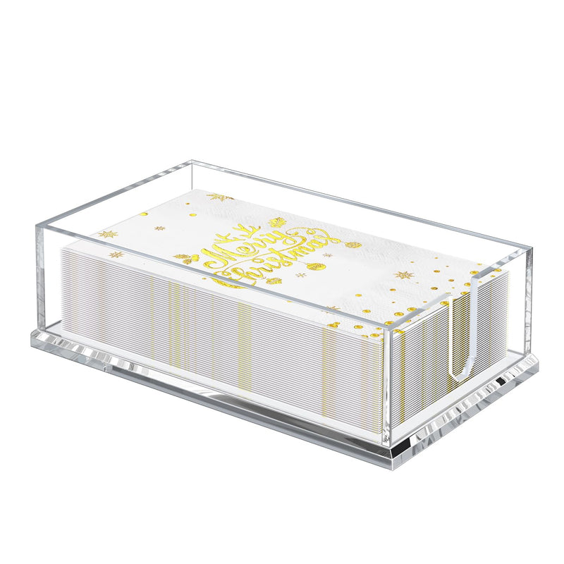 Napkin Holder for Table, Acrylic Guest Towel Holder for Bathroom, Clear Disposable Paper Hand Towels Tray for Kitchen, Cocktail Napkin Holder,