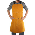 Leather Welding Apron, Flame & Spark Resistant Bib, Safety Smock, Protective Clothing Gear for Blacksmiths, Welders & Woodworkers, 23X35 Inches