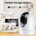 Security Camera Indoor-2K 360ÃÂ° Wifi Cameras for Home SecurityÃ¯Â¼ÂPet/Dog/Baby Camera with Phone App, 2-Way Audio, Night Vision, 24/7 SD Card