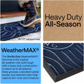 GORILLA GRIP 100% Waterproof All-Season WeatherMAX Doormat US Designed Natural Rubber, Stain and Fade Resistant, Low Profile Indoor Outdoor Door