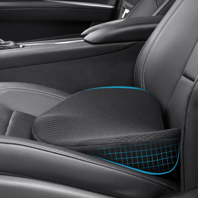 Car Seat Cushion for Driving - Comfort Memory Foam for Car Driver Seat- Back Support, Pain Relief - for Car Travel, Long