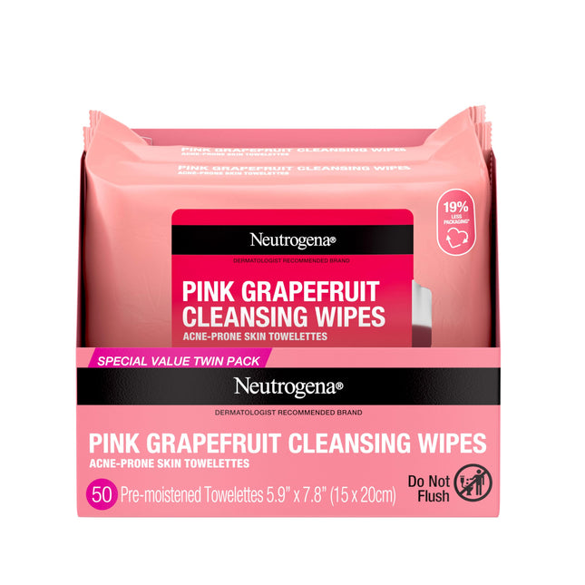 Neutrogena Makeup Remover Wipes, Facial Cleansing Wipes Suitable for Oily & Acne