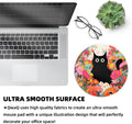 Black Cat Flower Small Mouse Pad, Cute Aesthetic Anime Mousepad with Non-Slip Rubber Base, Round Mouse Pads for Desk Accessories Laptop Gaming