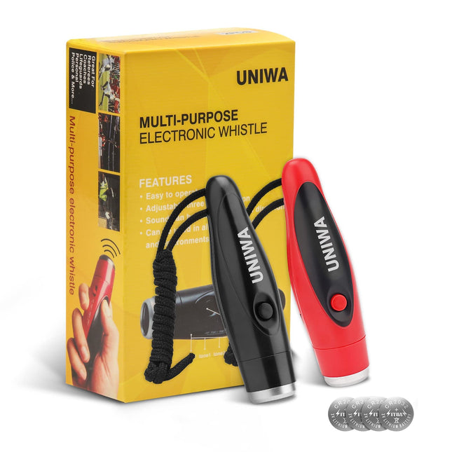 UNIWA Electronic Whistles, 2 Pack Handheld 3 Tone High Volume Electric Whistle w