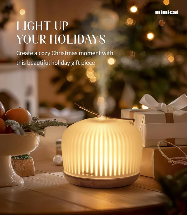 Mimicat Quiet Aromatherapy Diffuser Glass: 230ML Ultrasonic Cool Mist Scent for 