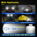 WFPOWER Portable LED Work Light with Magnetic Base, 120W Super Bright Waterproof Flood & Spot Lights Job Site Lighting Fog Lights for SUV Boat Bar