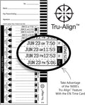 Lathem Trualign E16 Time Cards for 1600E, Weekly, 1-Sided, 4" X 9", White, Box of 100, (E16-100)