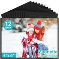 vivinin 12 Pack Magnetic Picture Frame, Magnetic Frame with Black Border, Magnetic Photo Frames for Refrigerator 4x6” Reusable, Refrigerator