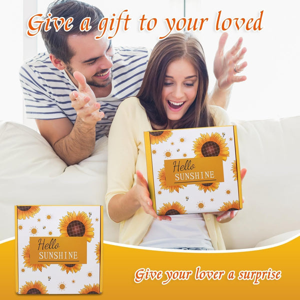 Birthday Gifts for Women Mothers Day Gifts - 8 Pcs Sunflower Gift Baskets for Women, Get Well Gift for Her, Happy Birthday Gift for Mom Sister