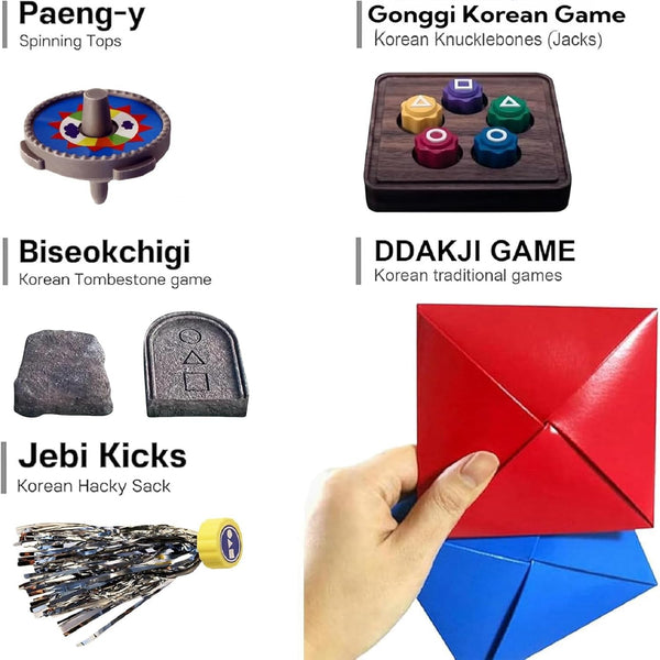 Gonggi Korean Game, Gonggi Korean Tossing Game Set (Korean Traditional Play Game) Jebi Chagi Gonggi Stone Catching Game Biseokchigi Paeng-Y DDAKJI